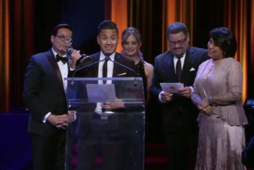 Fernando Garcia receiving his recent recognition NY Emmy as a Television Director, Producer and Graphic Designer